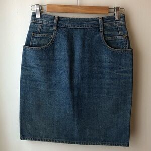 Vintage 90s ESPRIT Denim Mini Skirt w/ Back Zipper & Button